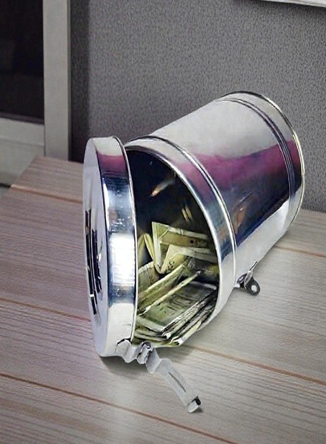 Standify® 800ML Small Money Bank_A Stainless Steel Money Box Heavy Duty Bachat Gulak for Kids & Adults Unbreakable Piggy Bank. - Image 4